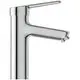 Chromene Armatur von Ideal Standard, mit einem schmalen Auslauf und einem Hebelgriff zur Steuerung des Wasserflusses. Der Korpus hat eine klare, moderne Form.